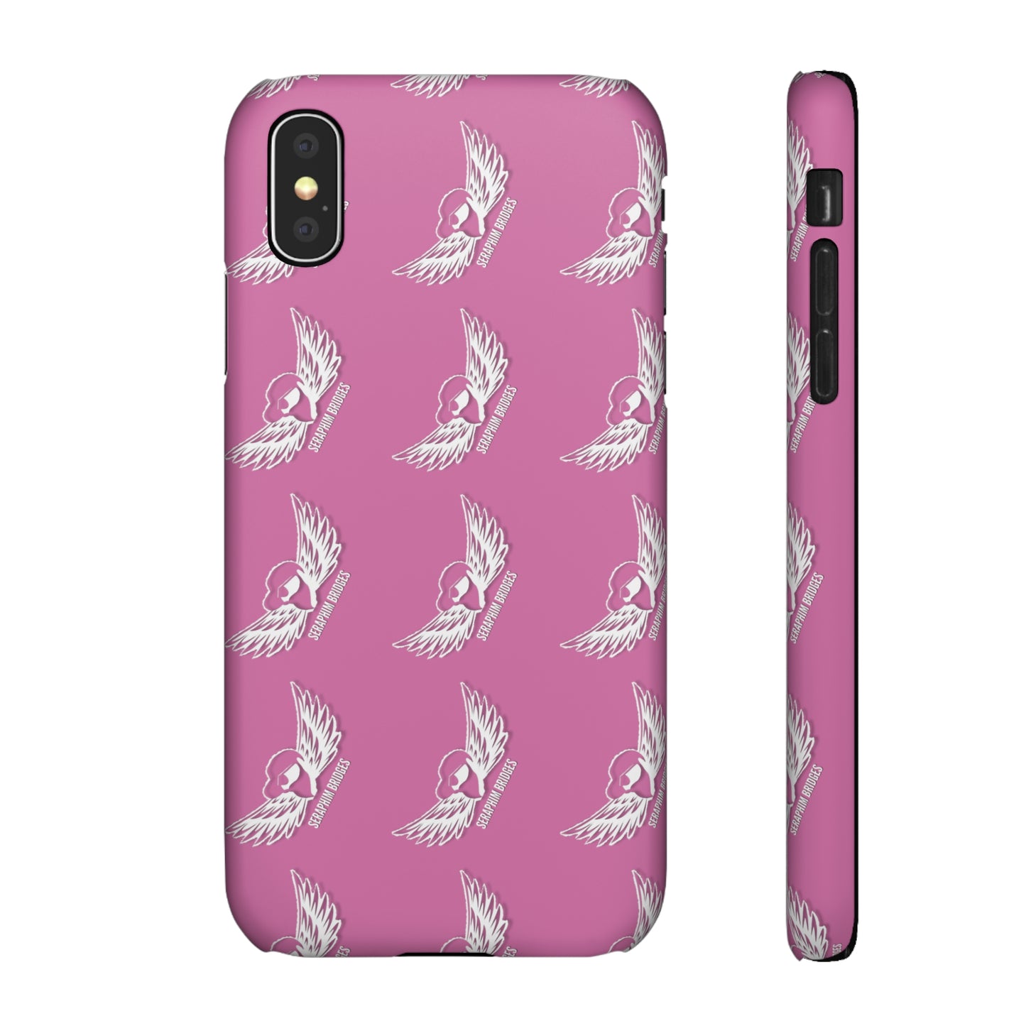 Seraphim Bridges White Snap Cases Pattern Pink