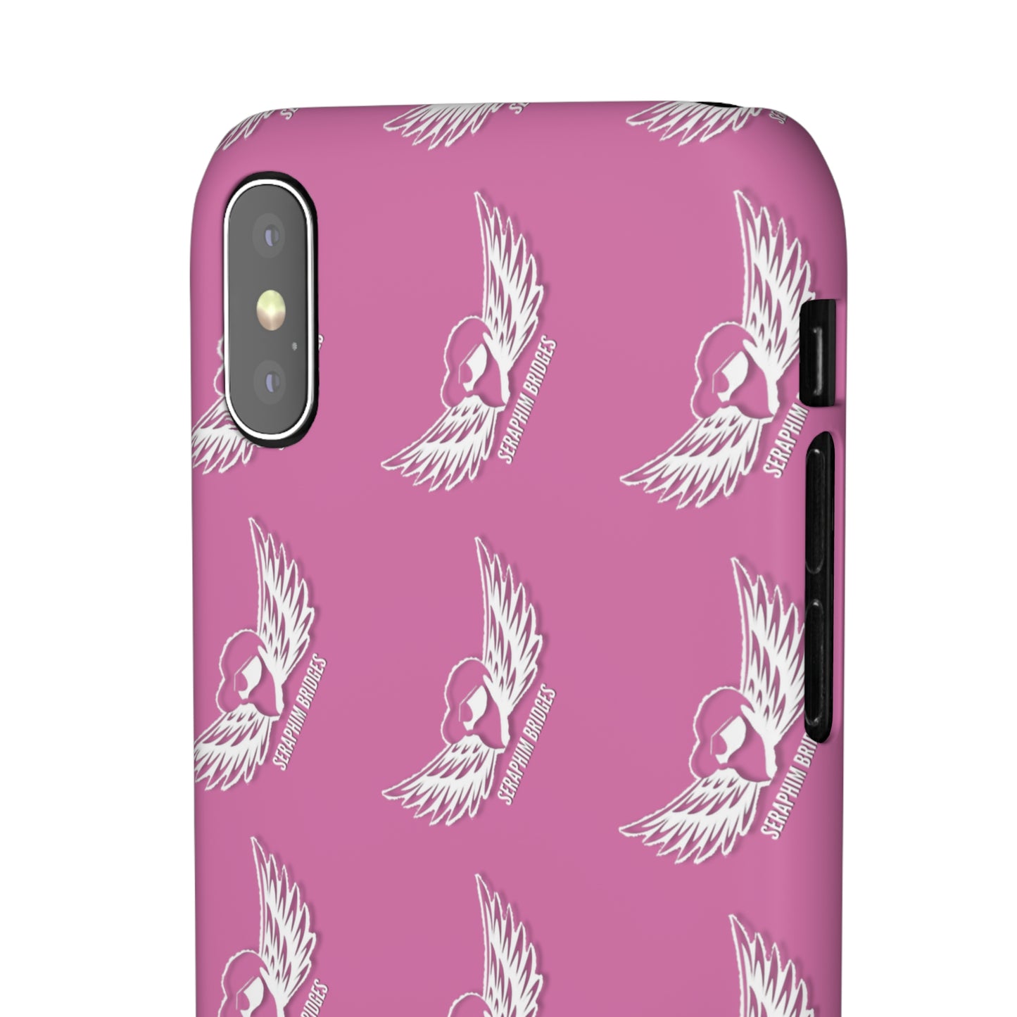 Seraphim Bridges White Snap Cases Pattern Pink