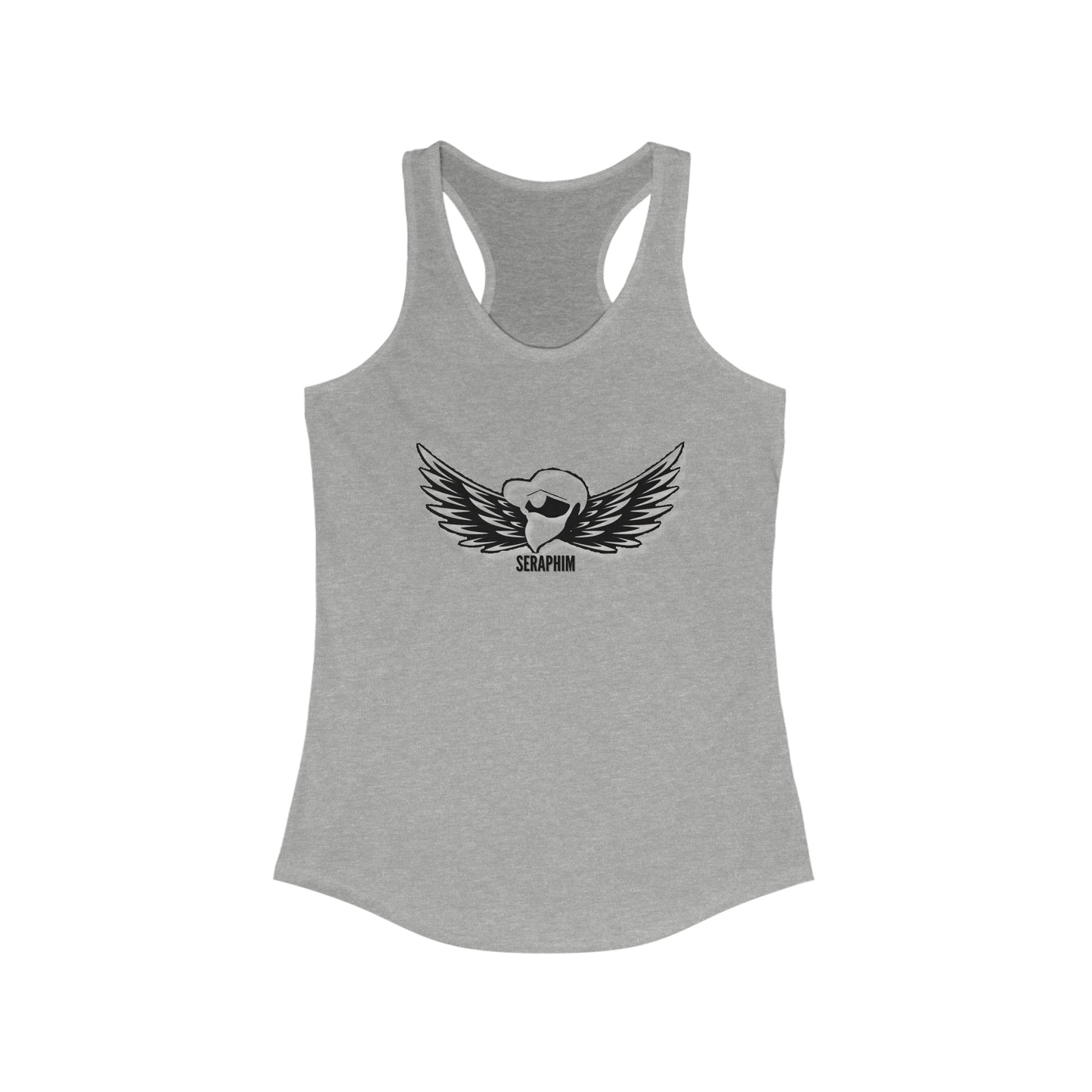 Women's Ideal Racerback Tank Black Design Logo