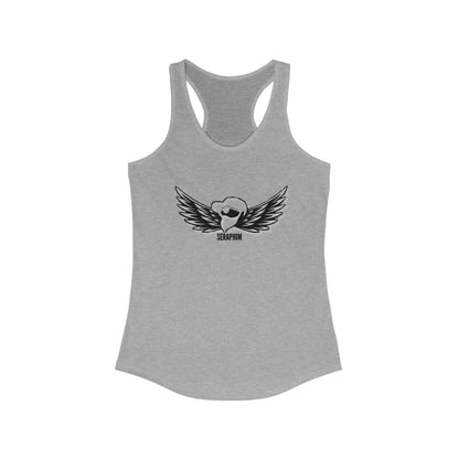 Women's Ideal Racerback Tank Black Design Logo