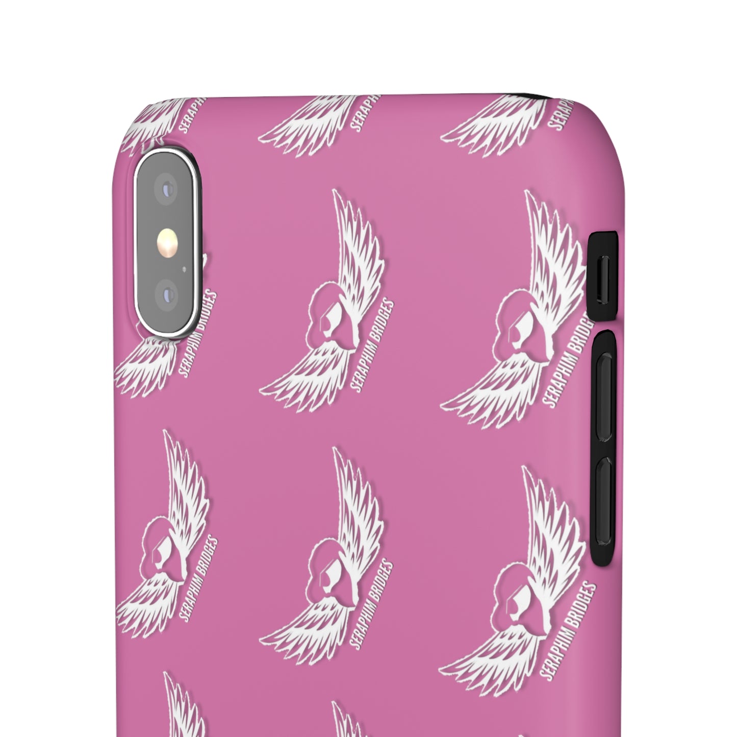 Seraphim Bridges White Snap Cases Pattern Pink