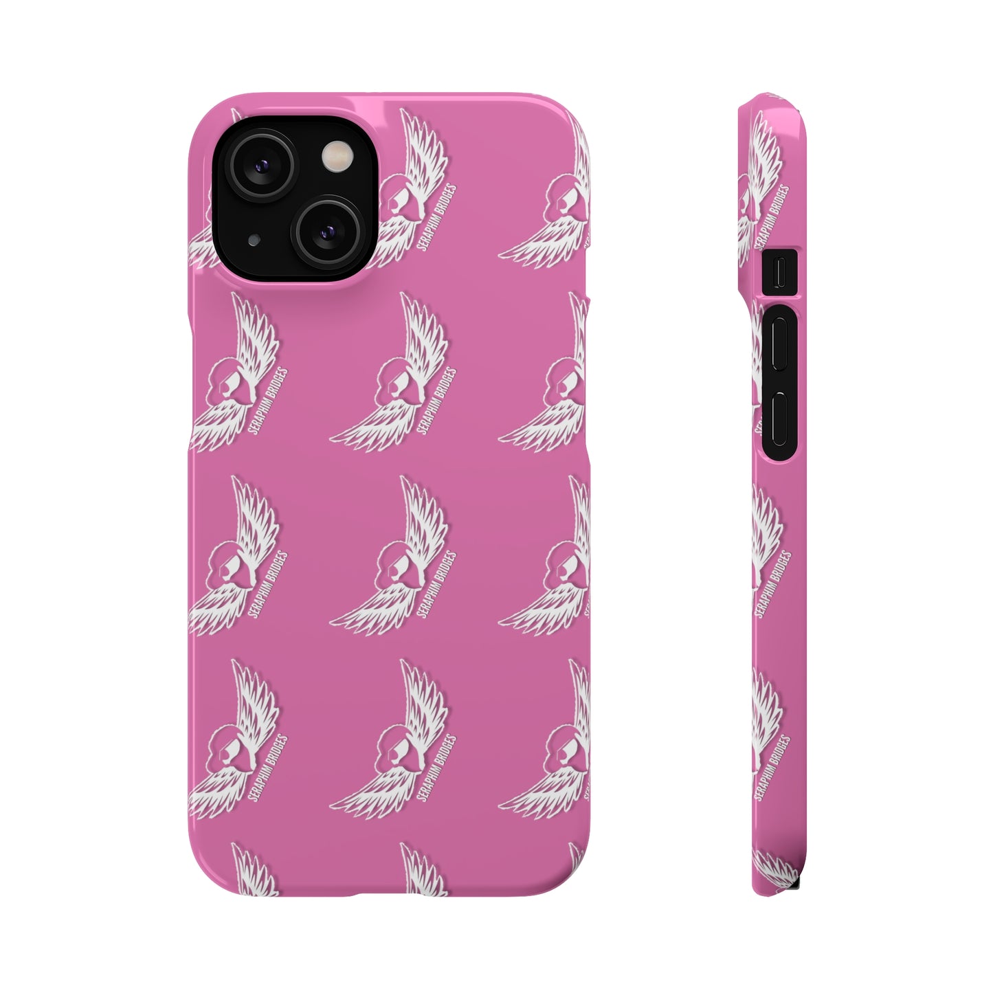 Seraphim Bridges White Snap Cases Pattern Pink