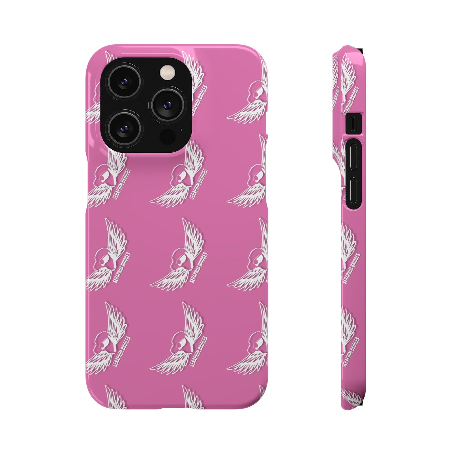 Seraphim Bridges White Snap Cases Pattern Pink