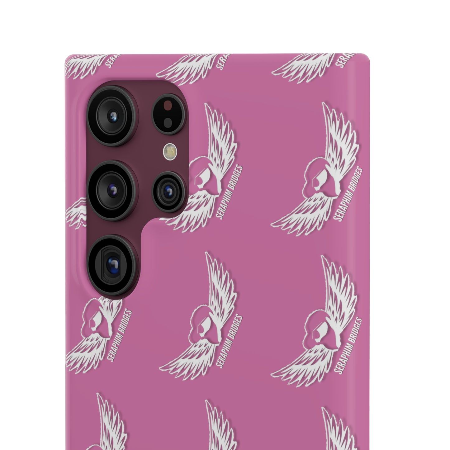 Seraphim Bridges White Snap Cases Pattern Pink