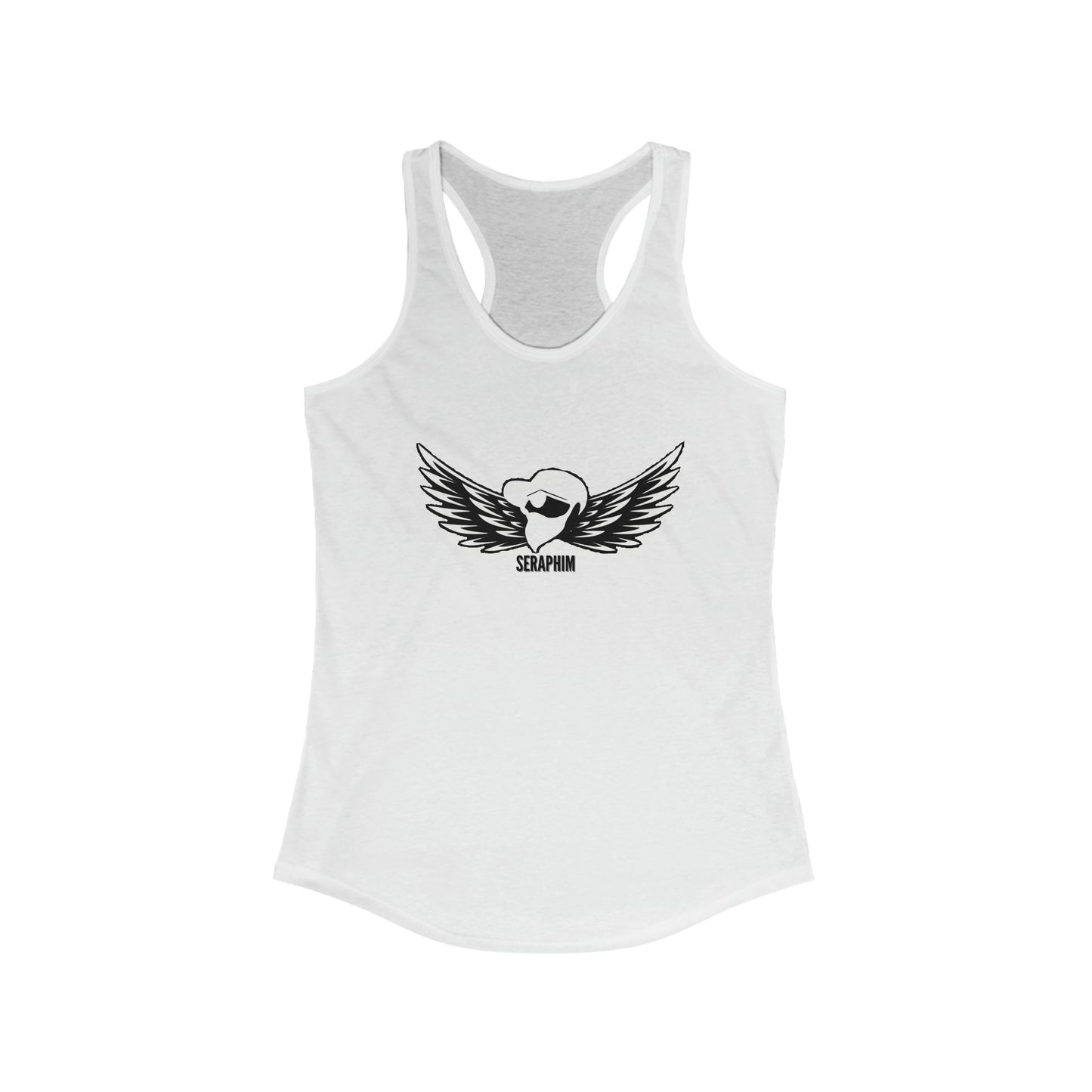 Women's Ideal Racerback Tank Black Design Logo